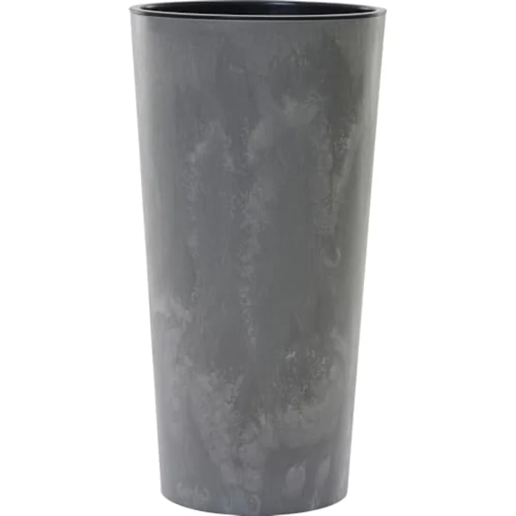Siena Garden Pflanzgefäße LOCON Stone grau, 25 x 46,5 cm Kunststoffgefäß mit schwarzem Kunststoffeinsatz in Betonoptik – Bild 1