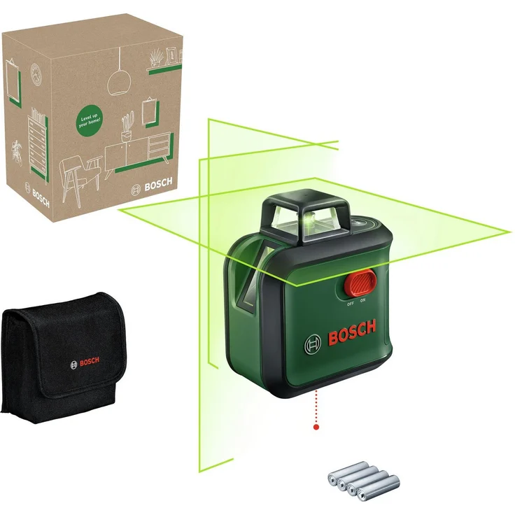 BOSCH AdvancedLevel 360 Kreuzlinien-Laser, Grüne Lasertechnologie, im eCommerce-Karton – Bild 1