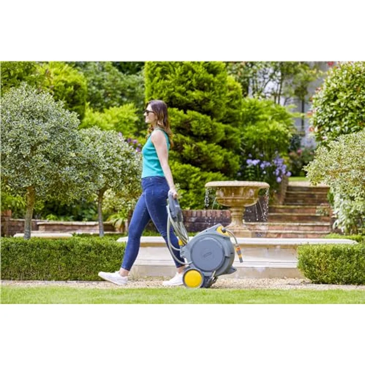 Hozelock Pro Wagen Auto Reel Mobile, 35 m Gartenschlauch, 3‑in‑1 Düse, automatisches Aufrollen, hybrides Bewässerungssystem – Bild 3