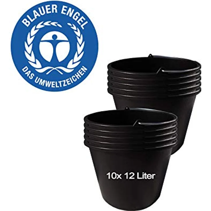 10 Stk. 12 Liter Baueimer Mörteleimer Putzeimer Maurereimer Eimer - 10 Baueimer – Bild 3