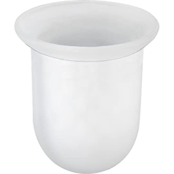 WENKO WC-Bürstenbehälter Glas - Ersatz WC-Bürstenhalter für WC-Bürsten bis Ø 7,5 cm, Glas, Weiß