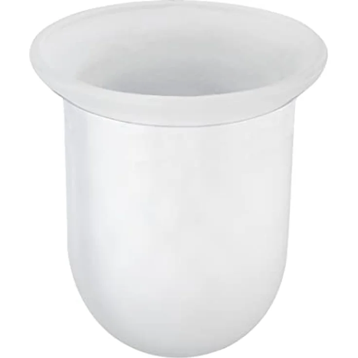 WENKO WC-Bürstenbehälter Glas - Ersatz WC-Bürstenhalter für WC-Bürsten bis Ø 7,5 cm, Glas, Weiß – Bild 1