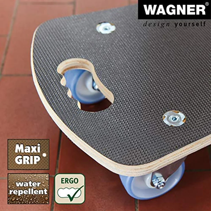 WAGNER Transporthilfe MAXIGRIP ERGO MM 1342, 57,5 x 29 x 11 cm, Tragkraft 300 kg, rutschfeste Oberfläche, braun, FSC®-zertifiziert – Bild 3