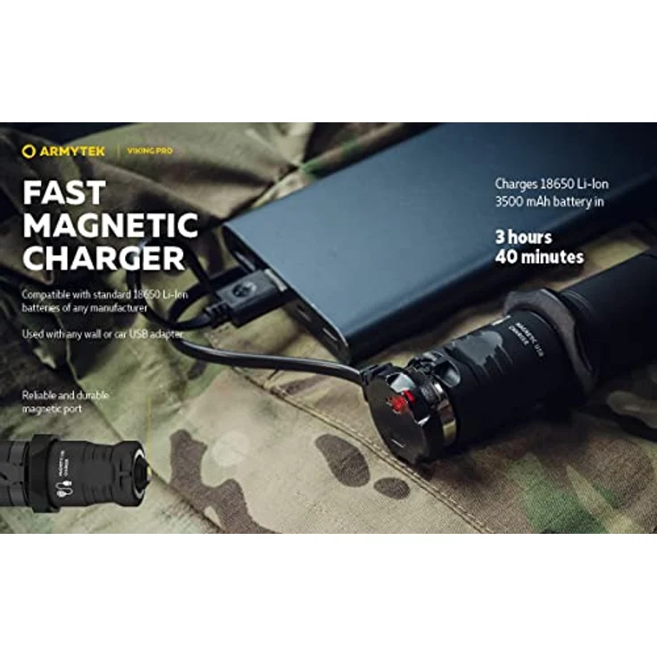 Armytek Viking Pro Kaltweiss Taktische LED Lampe USB Aufladbar – Bild 4