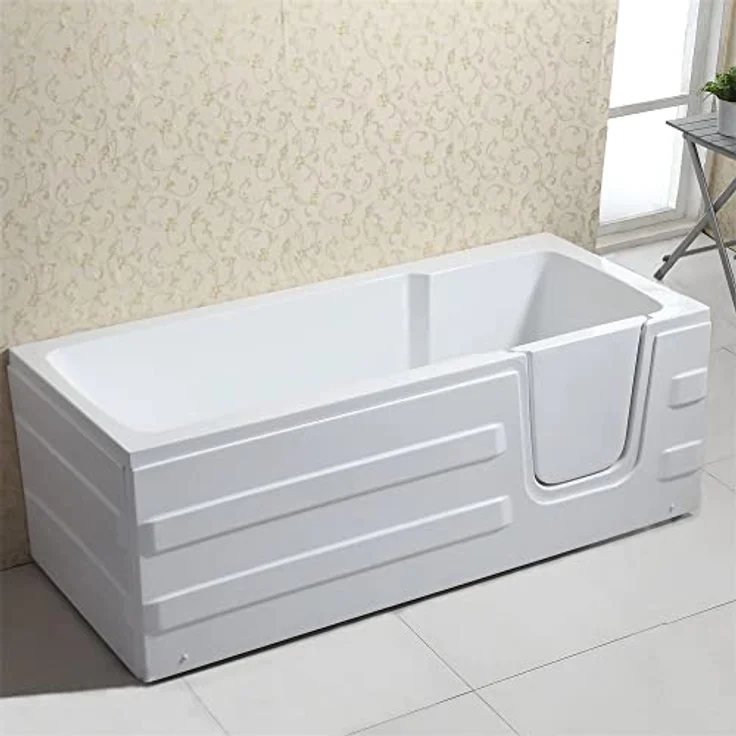 Sanotechnik Badewanne Paros, mit Tür, rechteckig, weiß, 170 cm, Acryl – Bild 2