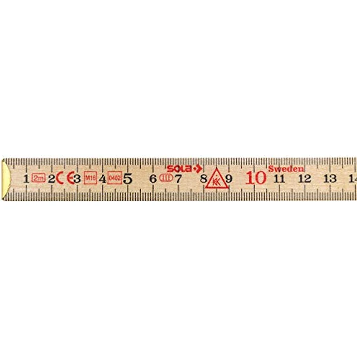 SOLA H 2/10 Zollstock 2m, Holz Meterstab aus nordischer Glasbirke, 2-fach lackiert, natur, mm/cm Skala, beidseitig bedruckt, hohe Bruchfestigkeit, verdeckte Scharniere – Bild 4