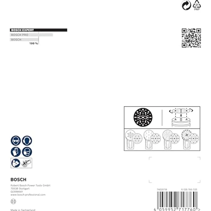 Bosch EXPERT O780 Folienschleifscheibe, 150 mm, Körnung 180, für Hartholz und Metall, mit Klettverschluss – Bild 4