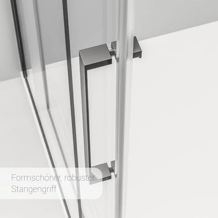 NEXTREND Nischendusche DX906 FLEX, Schiebetür mit Soft-Close, 8 mm Nano Echtglas, Schwarz matt, Breite wählbar (1400 mm) – Bild 6