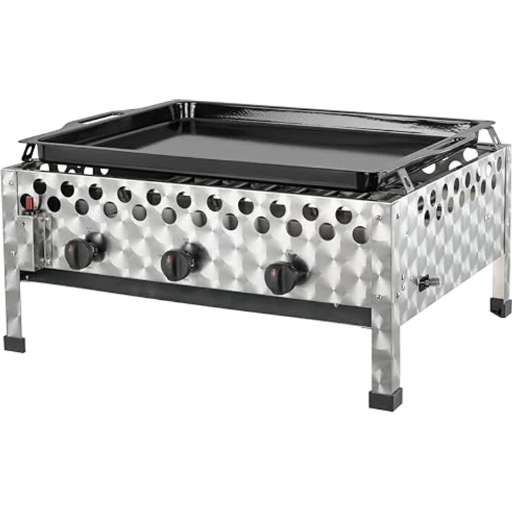 tepro Gasgrill Wurstbräter, Tischgrill mit 3 leistungsstarken Edelstahl-Brennern à 4 kW, Grillfläche 56,5 x 46,5 cm, kompakt für Garten, Balkon und Terrasse – Bild 1
