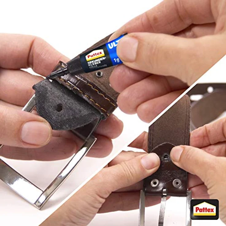 Pattex Sekundenkleber Ultra Gel Mini Trio, extra starker & flexibler Superkleber in 3 Tuben, Sekundenkleber Gel für z. B. Gummi, Leder, Holz, 3 x 1g - Preisvergleich – Bild 6