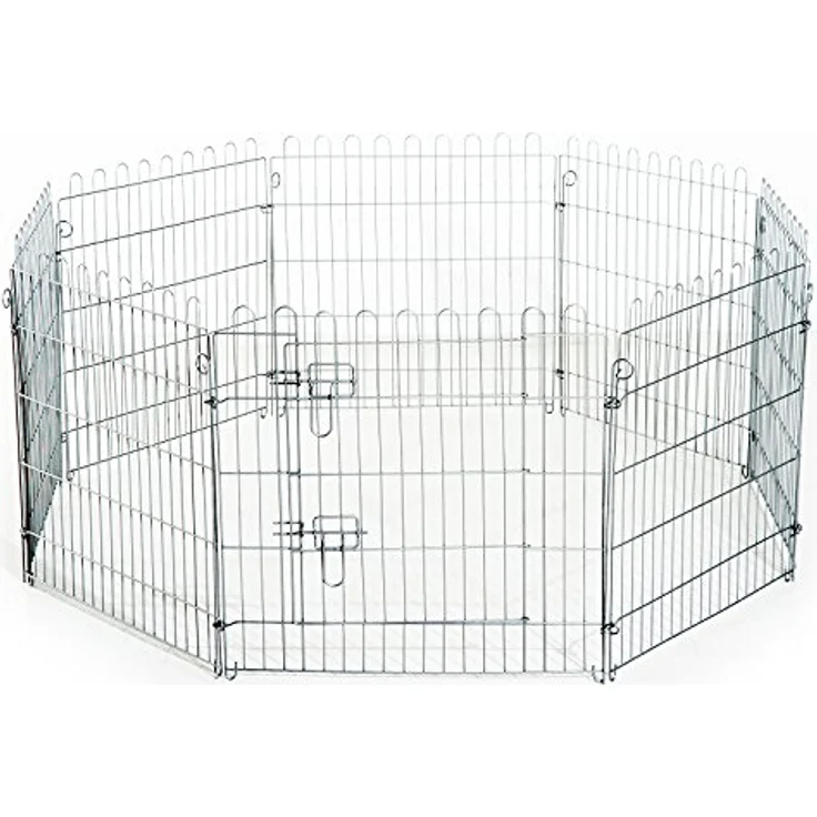 PawHut Freilaufgehege Welpenauslauf Welpenzaun Laufstall Welpengitter für Tiere 8-teilig B63 x H60 cm – Bild 1