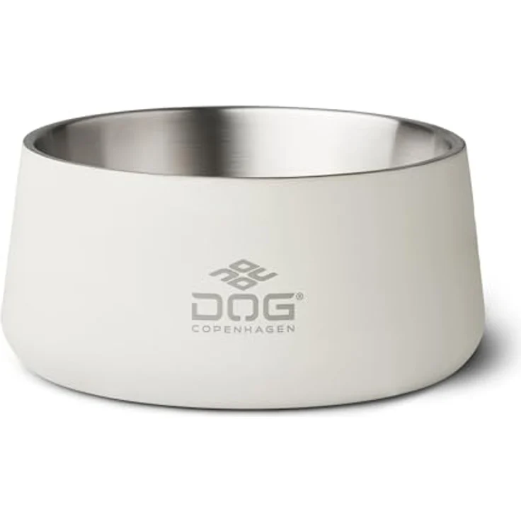 DOG Copenhagen Vega Hundenapf, S/M, hochwertiger Edelstahl mit rutschfestem Gummiboden, Off White – Bild 1