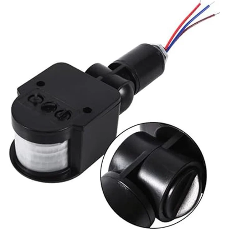 Retoo Infrarot Bewegungsmelder für Außen 180° Pir Sensor LED, Bewegungssensor mit Reichweite bis 12m für Wand, Decke & Ecken, IP4, Aufputz Wandmontage, Dämmerungssensor Aussen, Schwarz – Bild 2