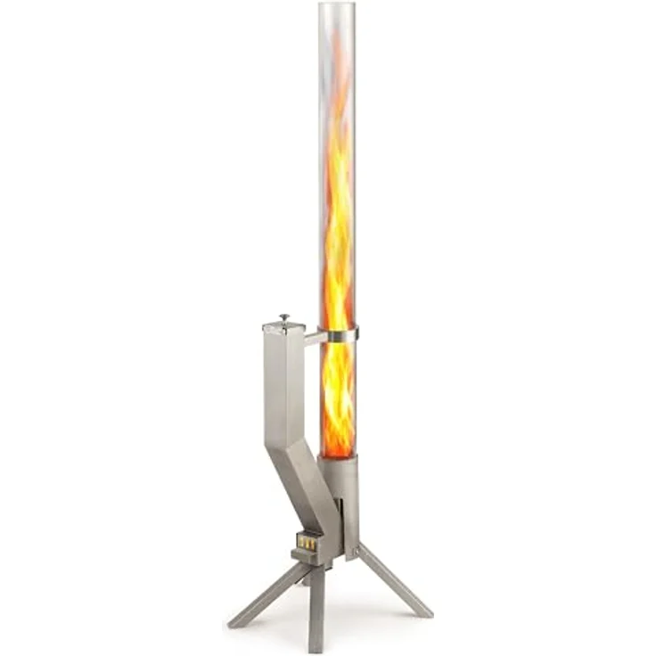 GARDENFLARE Feuerrohr – Edelstahl Feuersäule und Pelletfackel für Tolles Ambiente-Feuer (Silber) – Bild 1