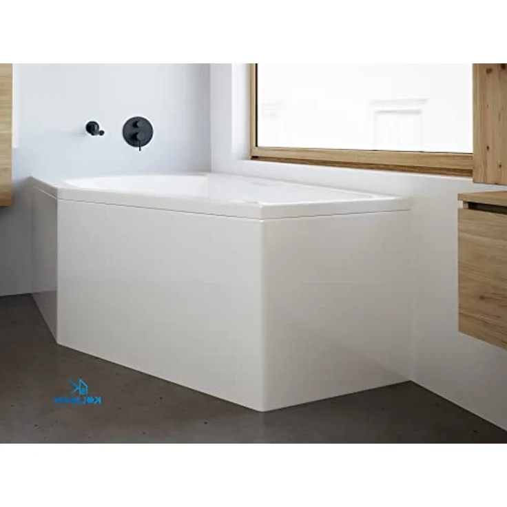 KOLMAN SELENA Eckbadewanne 150x90 Links, 170L, mit Acrylschürze, Ablaufgarnitur, Füßen, Premium Acryl, reinweiß, Komplettset 4in1 – Bild 4