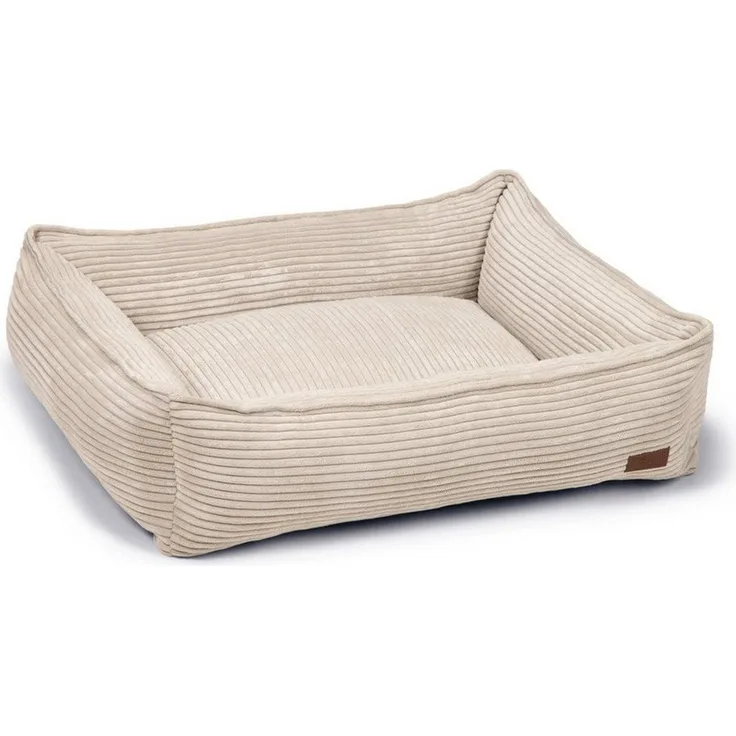 Designed By Lotte Tierbett Liegebett Ribbed hellgrau, superweiches Material und Flockenfüllung für besonderen Liegekomfort