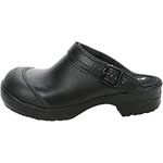 Euro-Dan Flex Sicherheitsclogs, Sicherheitsschuh mit klappbarem Fersenriemen und verstellbarer Metallschließe, Schwarz, EN ISO 20345:2011 zertifiziert