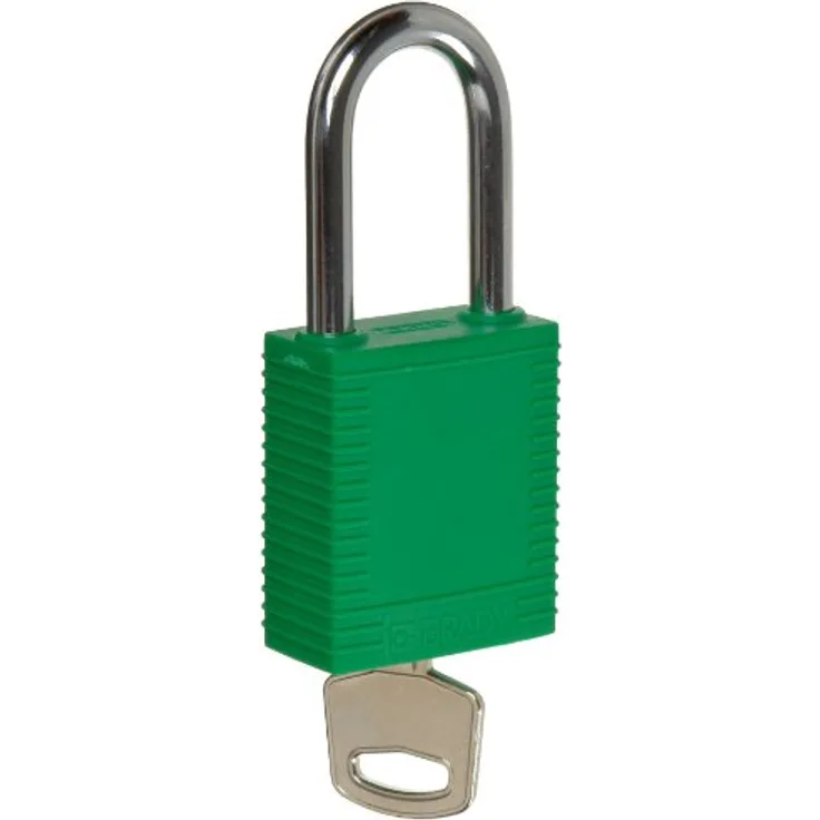 Nylon-Sicherheitsvorhängeschloss, 38,50mm x 86,50mm x 19,50mm, Grün, 6er-Pack