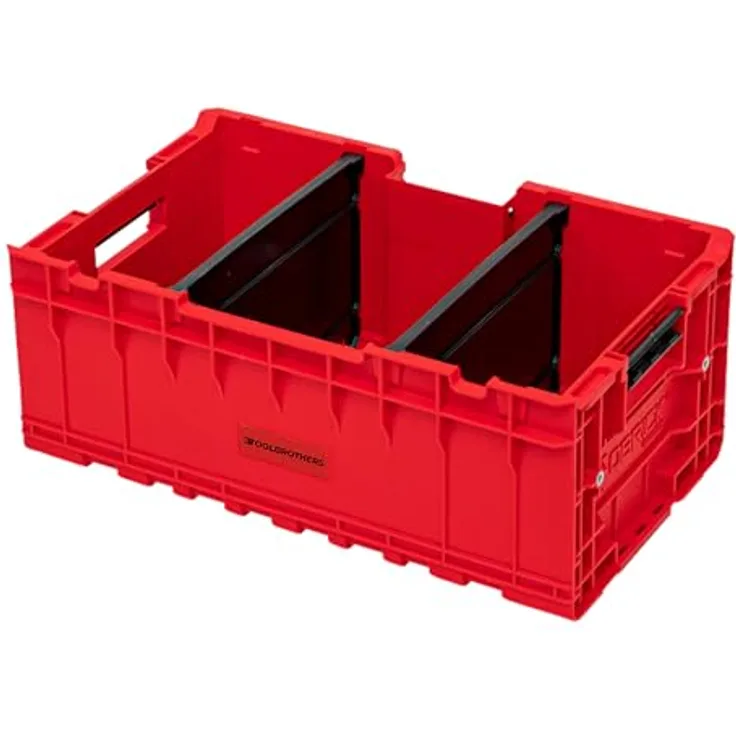 Tool Brothers RHINO ONE Box 2.0 Plus, Werkzeugkoffer aus ultrabeständigem Kunststoff, 35 l, Rot, mit individuellen M8-Gewindeeinsätzen und großem Transportvolumen