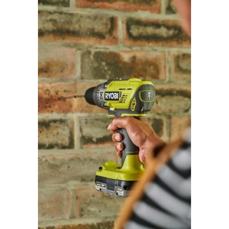 RYOBI 18 V ONE+ Akku-Schlagbohrschrauber R18PD32-1C20G, 2-Gang-Getriebe mit 50 Nm Drehmoment, 24 Drehmomentstufen, 13 mm Schnellspannbohrfutter, inkl. 2,0Ah Akku und Ladegerät – Bild 7