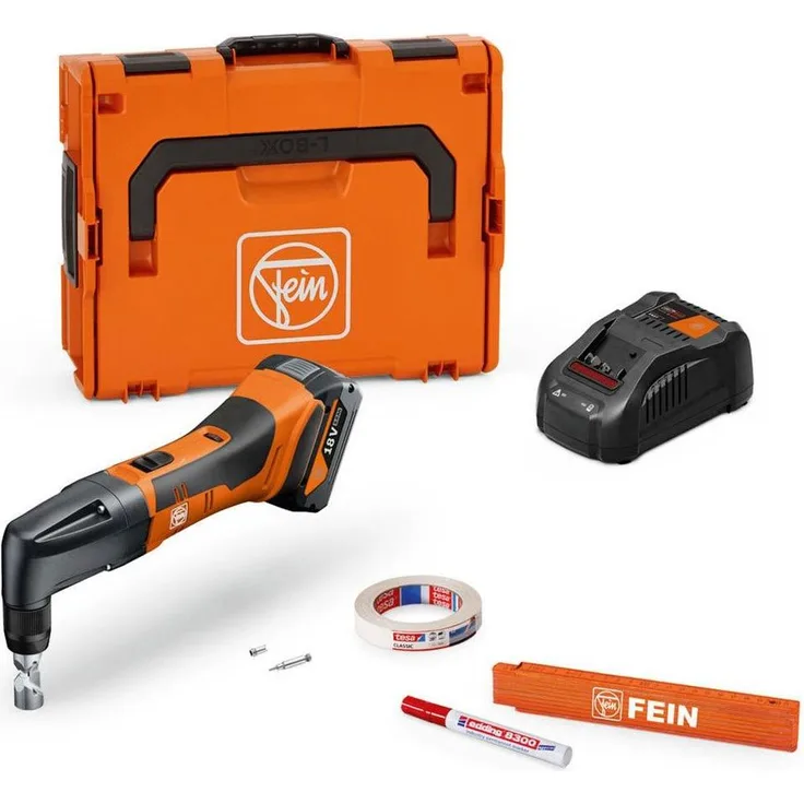 Fein Elektroblechschere ABLK 18 1.6 E AS, Akku-Knabber bis 1,6 mm, Set mit 1x 5 Ah Akku, variable Schneidgeschwindigkeit, 66 m Schneidkapazität
