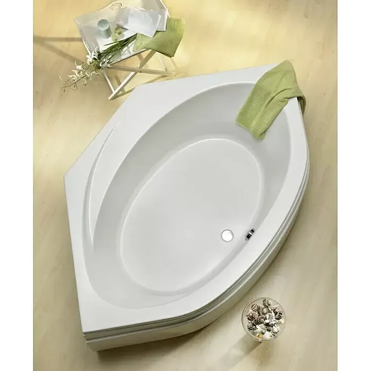 Ottofond Eckbadewanne Almeria, 150 x 150 cm, Sanitäracryl, rutschfest und pflegeleicht, Weiß