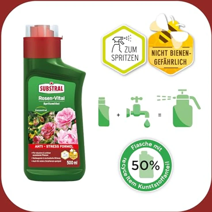 Substral Rosen-Vital mit Anti-Stress-Formel, 500ml, Blumendünger für schöne Rosen – Bild 3