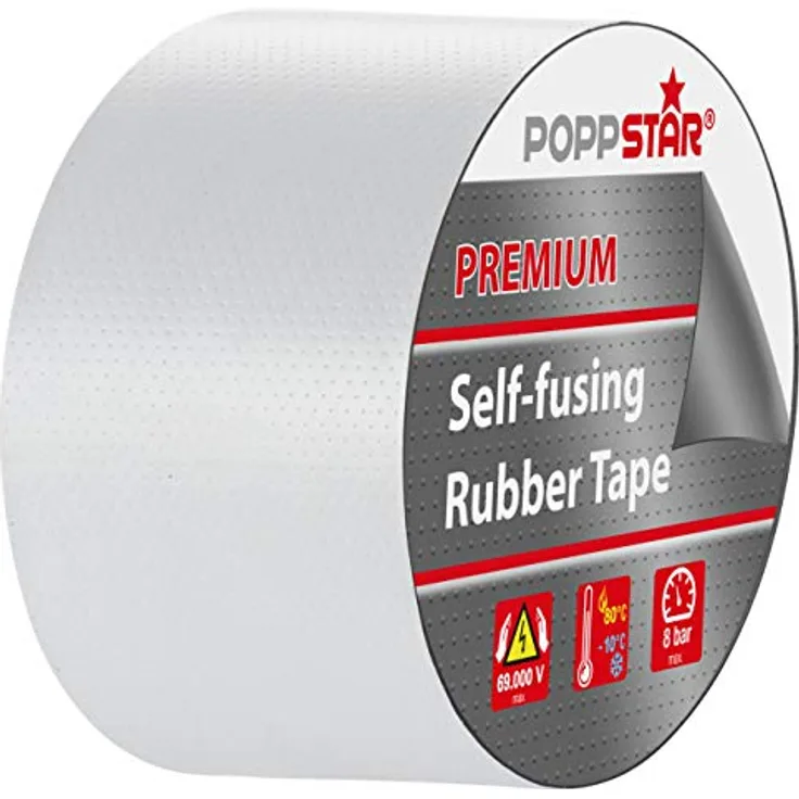 Poppstar selbstverschweißendes Universal Isolierband und Dichtungsband (LxBxH 5m x 50mm x 0,76mm), schwarz