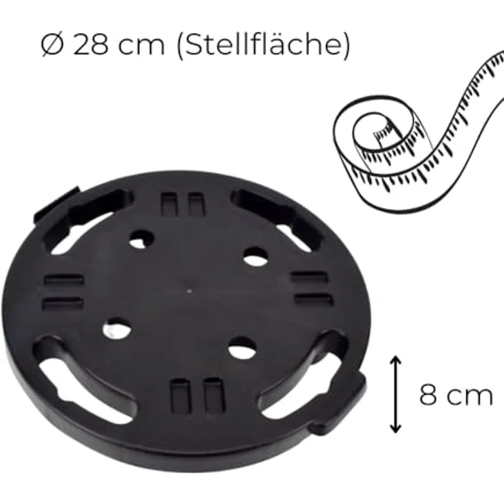 GarPet Transportroller rund Rollbrett Transport Hilfe Möbel Pflanzen Blumen Roller 30, Witterungsbeständig, Belastbar bis 170 kg, Kunststoff reines Polypropylen (PP) – Bild 2