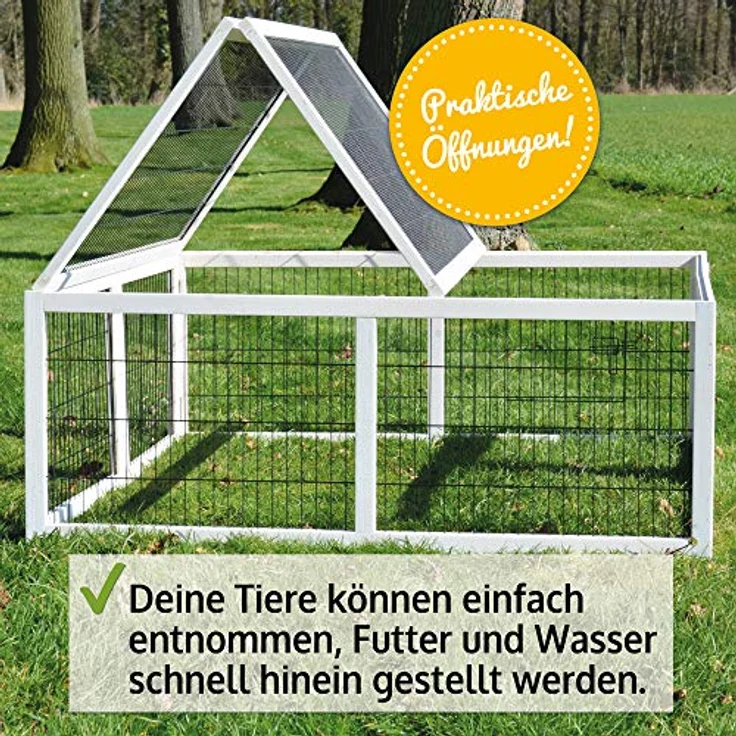 zooprinz Premium Freilaufgehege Rabbit Run für draußen - Besonders Stabiler Holzrahmen - Umweltfreundliche Lasur, XXL Auslauf für Kleintiere – Bild 5