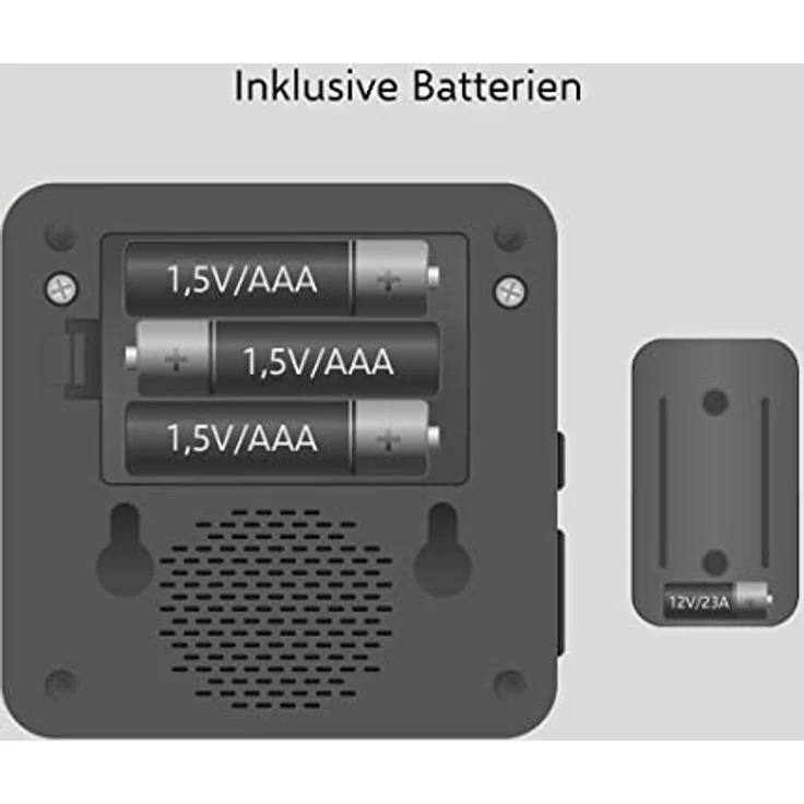 ELRO DB3000-P1C1B Funk Türklingel Set Tragbare Empfänger mit Batterie-Wasserdicht, 100m Reichweite, 64 Melodien-Schwarz – Bild 4
