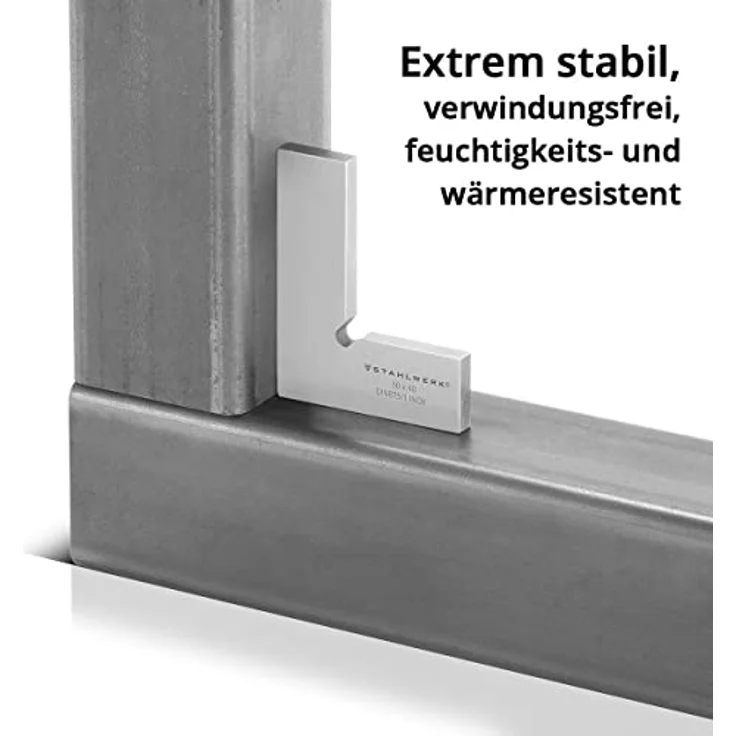 Stahlwerk Flachwinkel 90° Set 6-teilig DIN 875/1, rostfreier Edelstahl, präzise Messung, für Stahl- und Metallbau – Bild 2