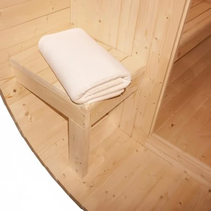 HOME DELUXE Sauna Outdoor Sauna CUBE DELUXE L - Größenauswahl, BxTxH: 220 x 194 x 185 cm, 38,00 mm, Fichtenholz, inkl. 8 kW Saunaofen & Saunazubehör - Gartensauna, Asphaltdach, Sicherheitsglas – Bild 9