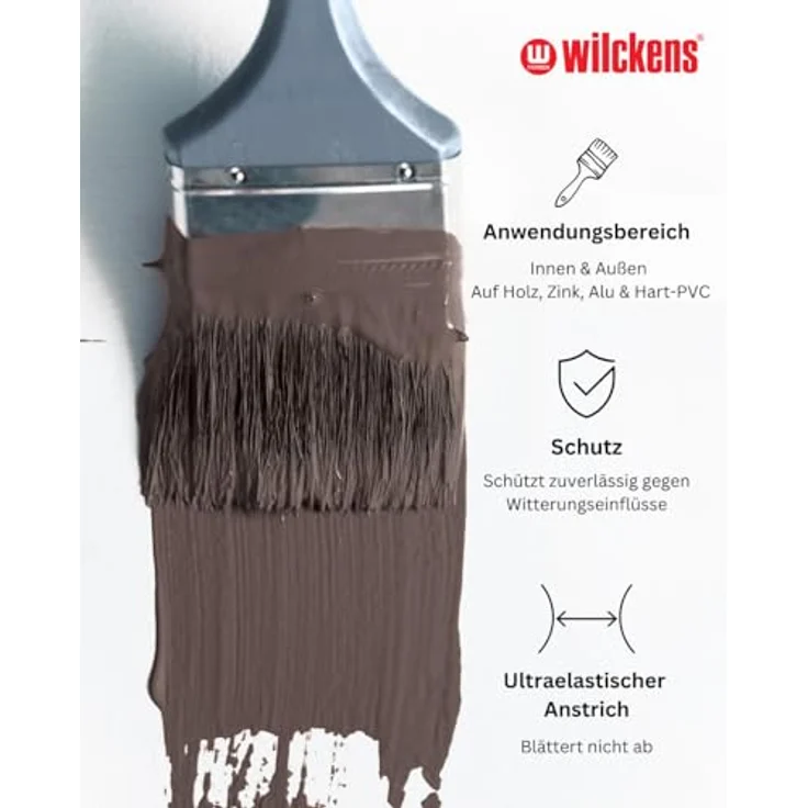 Wilckens Wetterschutzfarbe, Schokoladenbraun 2,5l Innen & Außenbereich – Bild 4