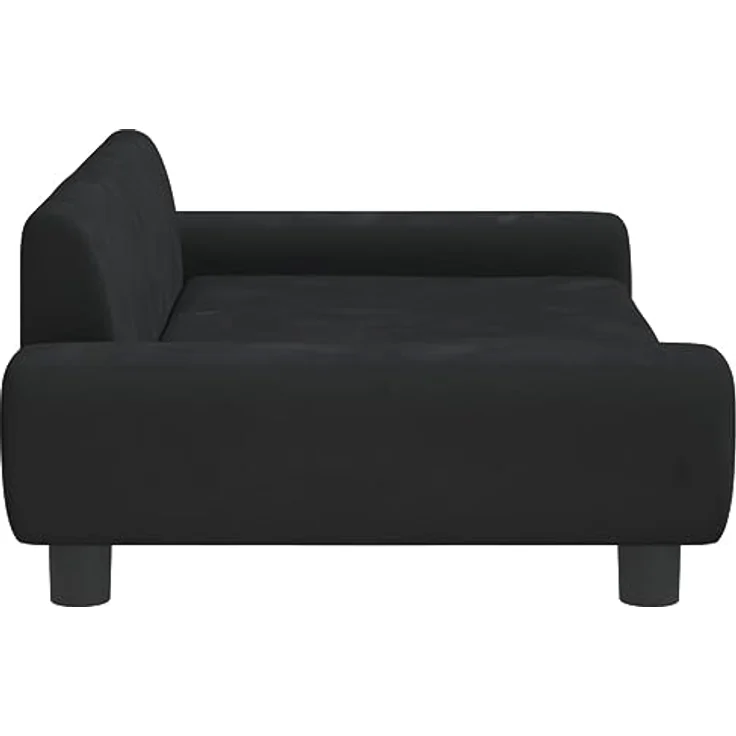 vidaXL Hundebett, Hundekissen mit weicher Polsterung, Hundesofa Hundecouch für kleine Hunde Haustiere, Haustierbett Katzenbett, Schwarz Samt – Bild 4