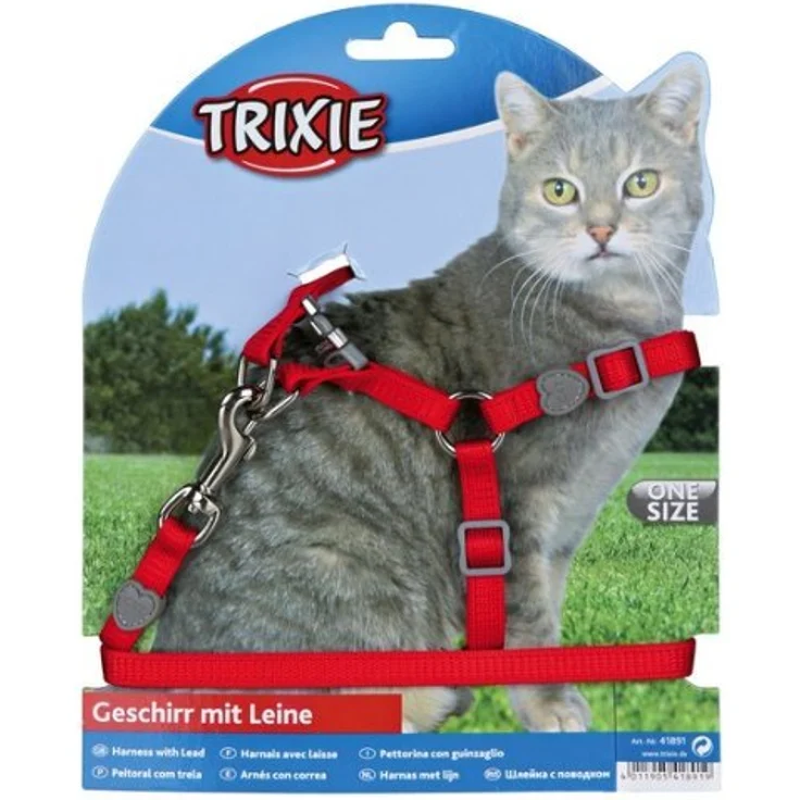 Trixie 41891 Katzengeschirr mit Leine, Nylon, 26–37 cm/10 mm, 1,20 m – Bild 5