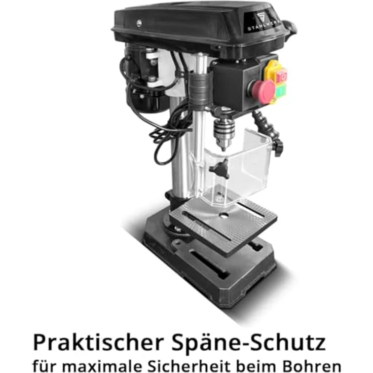 STAHLWERK BD-350 ST Tischbohrmaschine, 350 W, Bohrdurchmesser Ø 1,5-13 mm, 620-2.620 U/min, höhenverstellbarer Bohrtisch, stabiler Metallfuß – Bild 3
