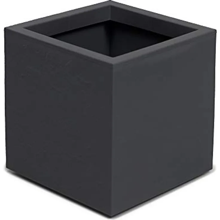 Ondis24 Pflanzkübel Vulkan, 21L Pflanzvolumen, quadratisch, Blumenkasten mit Wasserspeicher, Balkon Outdoor, Blumenkübel (Anthrazit)