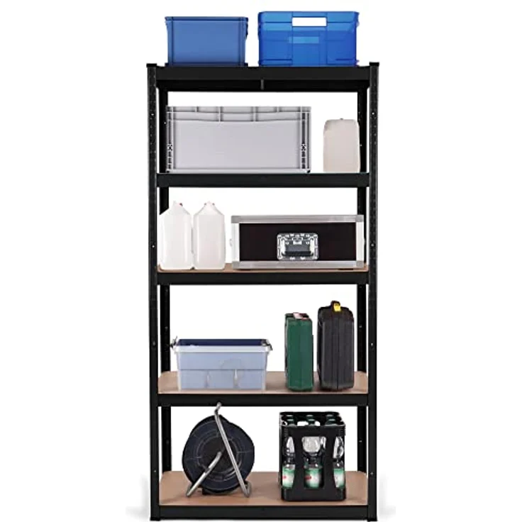 Stagecaptain Heavyrack Lagerregal 2X Set - 5 Böden - Pulverbeschichtetes Metall - Tragkraft 875 kg - Schwarz – Bild 3