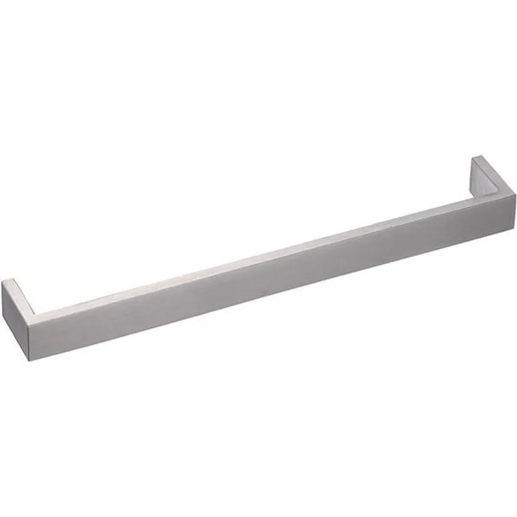 Werkstarck Möbelgriff, Gehrungsgriff aus gebürstetem Edelstahl, matte Oberfläche in Grau, 320 mm Bohrdistanz