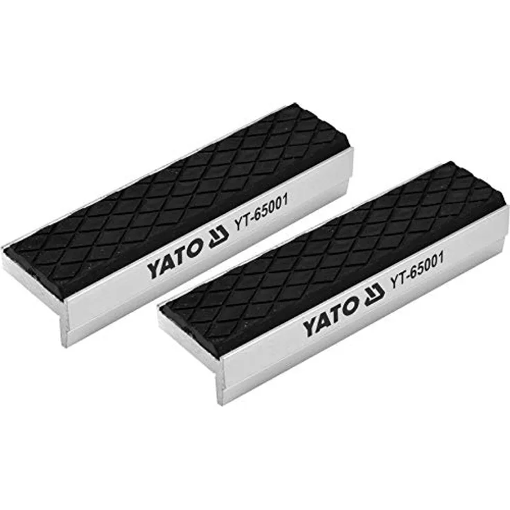 YATO Profi 100mm Schraubstock-Schutzbacken aus Aluminium mit Soft-Beschichtung 2-teilig, magnetisch, universell einsetzbar, optimaler Schutz für Ihr W