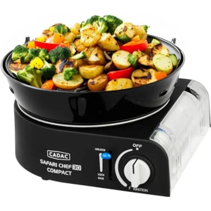 Cadac Safari Chef 30 Compact Gasgrill leichtgewichtiger Campinggrill ø 30 cm 6525L1-10-UN – Bild 2