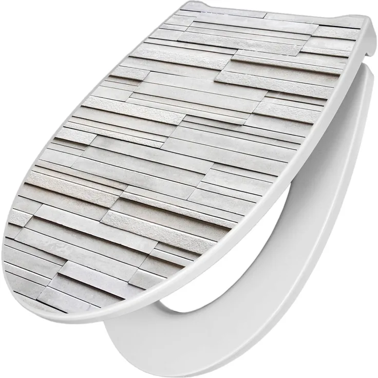 Banjado Premium Toilettendeckel mit Absenkautomatik und Relief-Motiv, Duroplast, Hygienisch, 38,4x45x4,2 cm