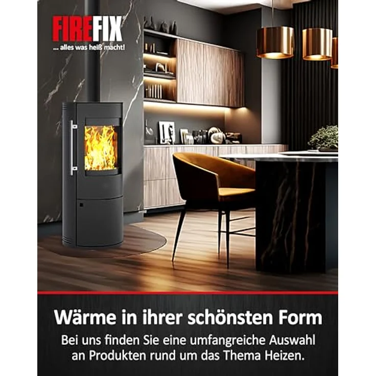 FIREFIX FIREFIX 2046 Keramikkordel ø 12mm grau, 2m Dichtschnur für Kaminofen, hitzebeständig bis 1100 °C, Rundkordel mit Kleber 17ml – Bild 5