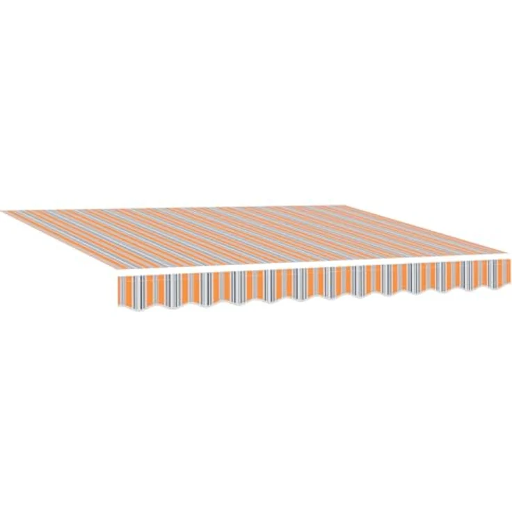 vidaXL Markise Markisen-Ersatzstoff für 2,5 x 2 m Rahmen, bunter Streifen aus Polyester mit texturierter Oberfläche, orange – Bild 1