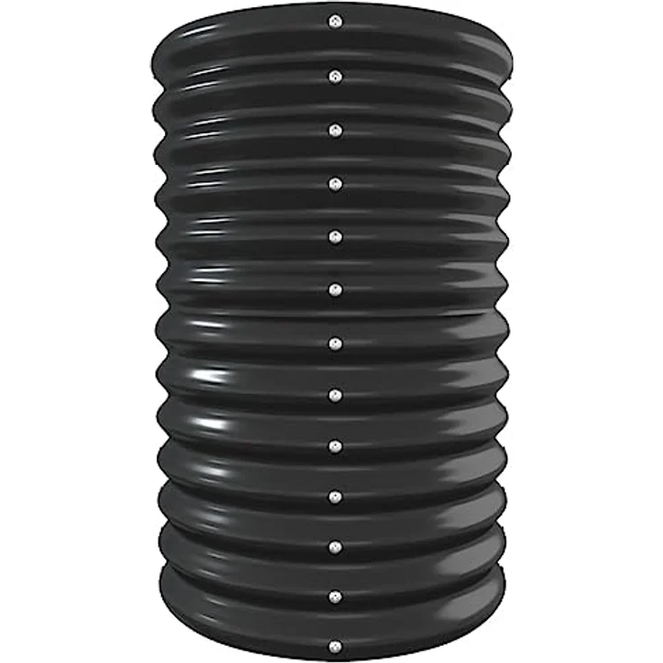 vidaXL Hochbeet, pulverbeschichteter Stahl in Anthrazit, ovales Pflanzgefäß, 332 x 40 x 68 cm – Bild 5