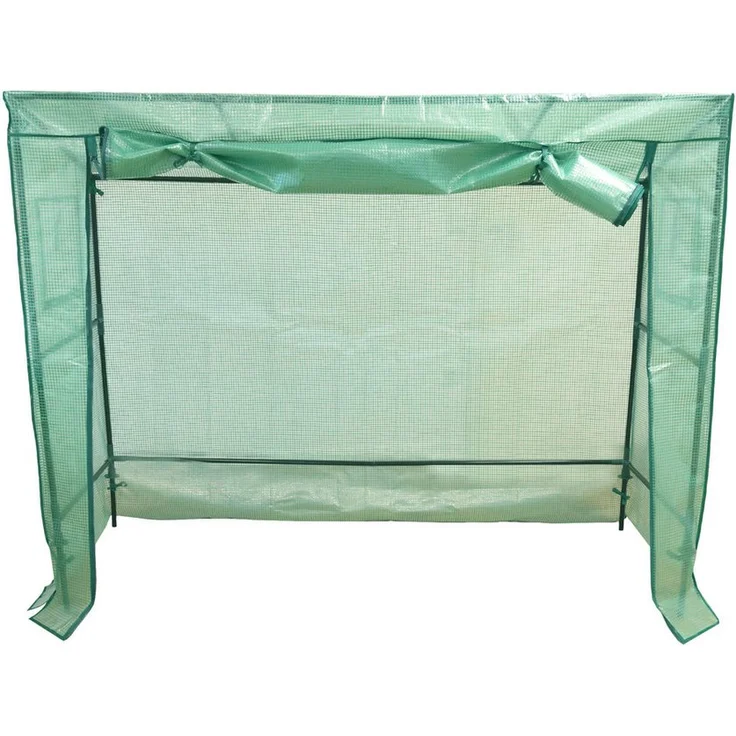 NATIV Tomatengewächshaus 200x77x169 cm, Foliengewächshaus mit 2 Fenstern, 0,4mm Stahlrohr, grün