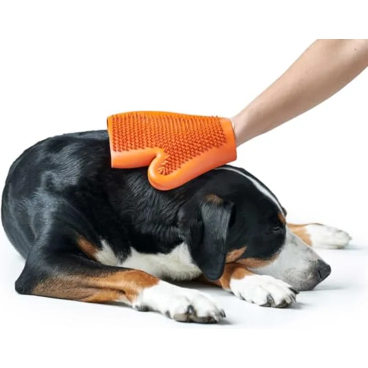 Hunter Tierbedarf Fellbürste Wellness Glove, Tierfellpflege-Handschuh in Schwarz – Bild 2