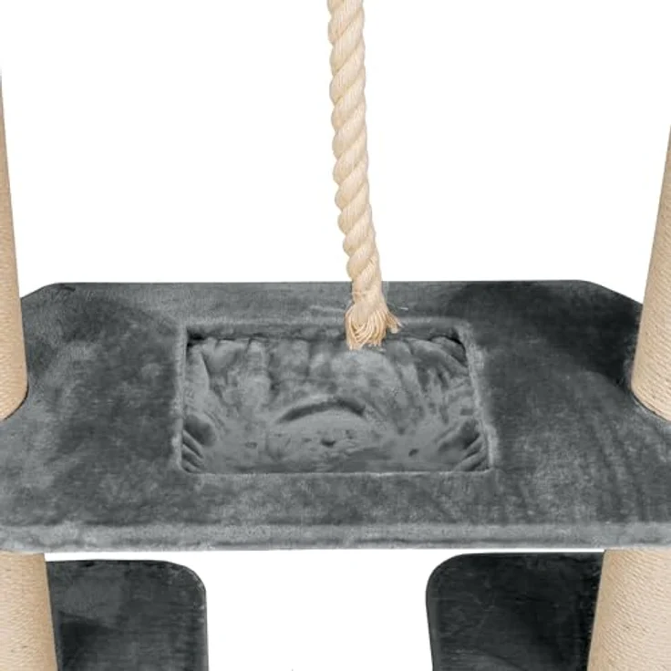 HAPPYPET XXL Kratzbaum-Landschaft, 2-in-1 Aktivitäts- und Sisal-Paradies, 280cm hoch, für große Katzenrassen, Premium Plüsch, stabiler Deckenspanner – Bild 4