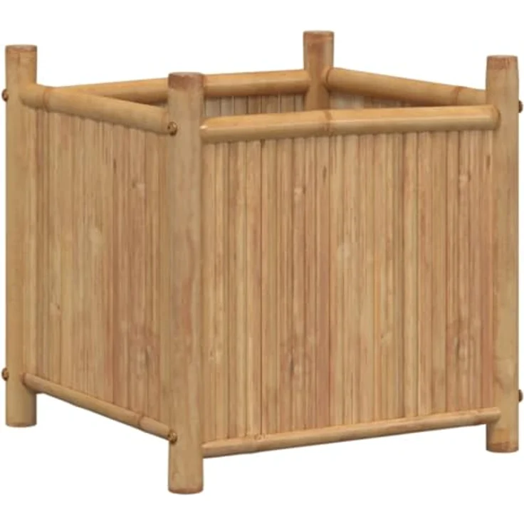 vidaXL Pflanzkübel, Hochbeet für Garten Balkon Terrasse, Pflanzkasten Blumenkasten Erhöhtes Design, Blumenkübel Pflanzbeet Gemüsebeet, Bambus – Bild 1